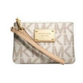 Michael Kors Vanilla Jet Set Signature Small Wristlet